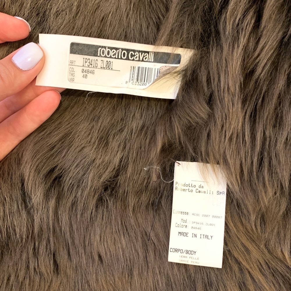 ROBERTO CAVALLI Suede Fox Fur Jacket Sz 40 - Picture 3 of 8